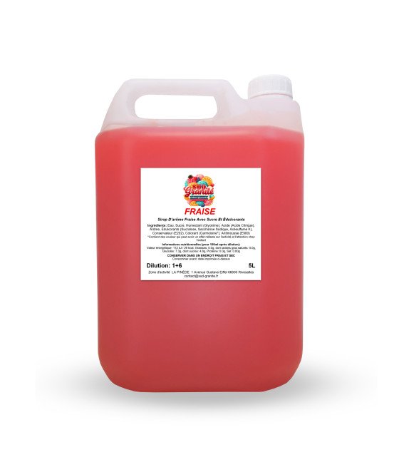 Sirop concentré granité Fraise 5 litres