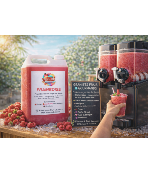 Sirop granité Framboise 5L concentré professionnel
