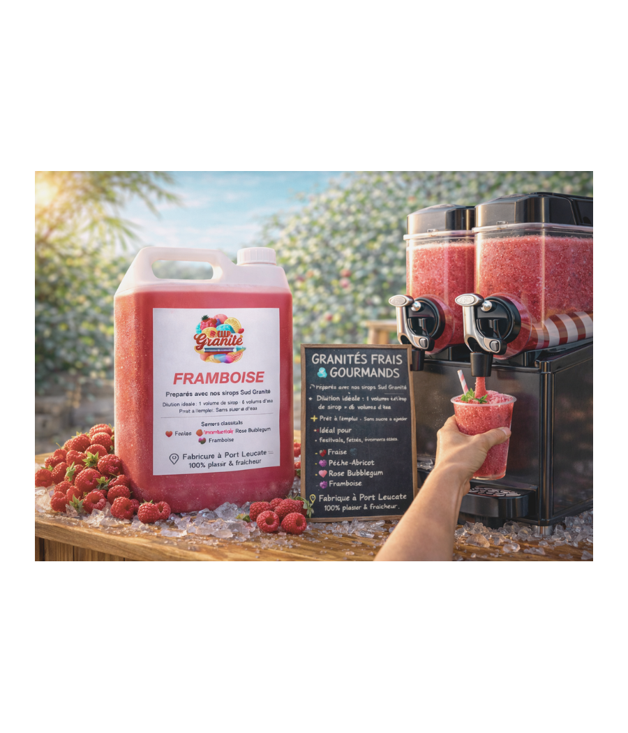Sirop granité Framboise 5L concentré professionnel