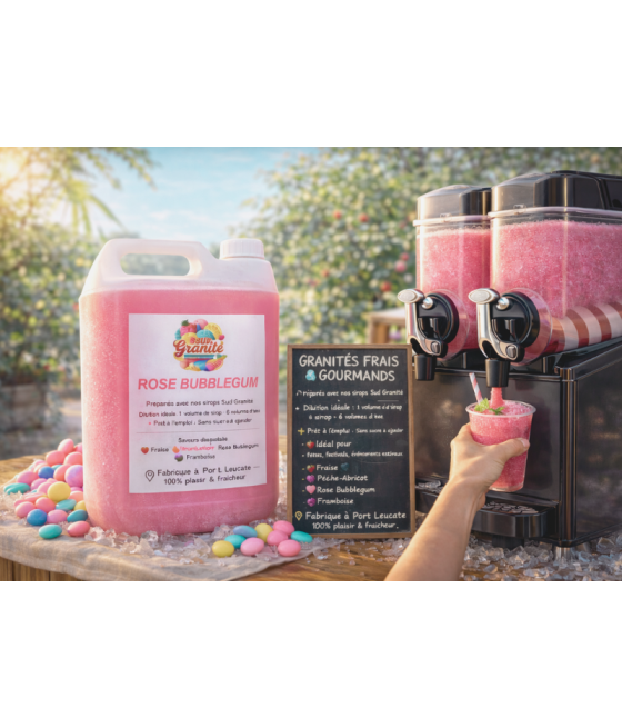 Sirop granité Bubble Gum 5L concentré professionnel