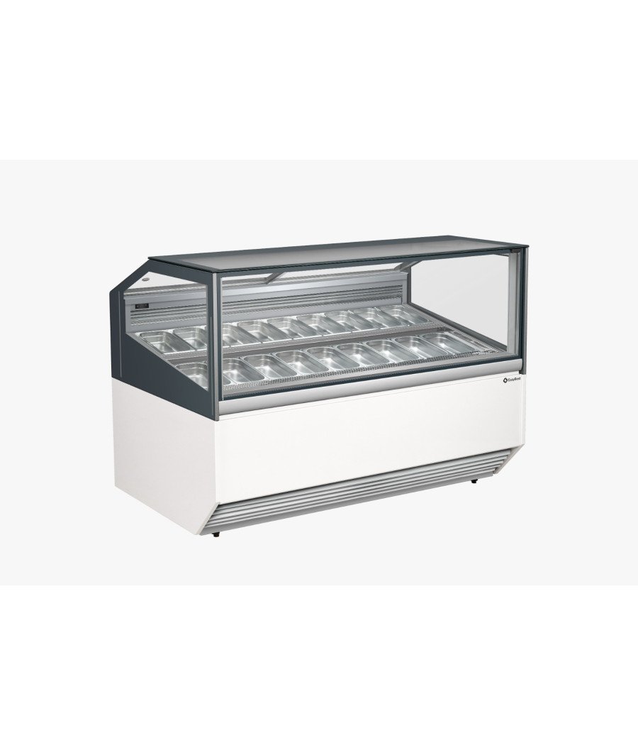 Vitrine gelato professionnelle avec vitre frontale ouvrante pour service glacier