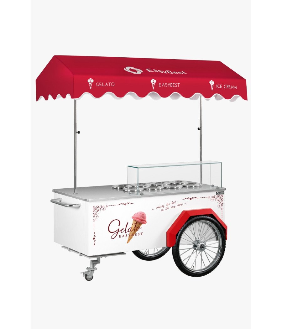 remorque à glace EasyBest avec bacs GN et plan de travail inox